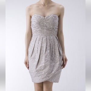 Max & Cleo strapless cocktail dress with a sweetheart neckline and tulip hem